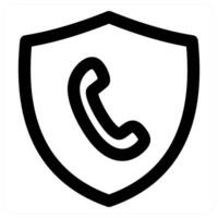 Call Security icon concept in black color vector