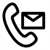 Call Message and communication icon concept in black color vector