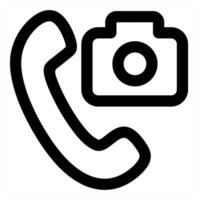 Call Camera and camera icon concept in black color vector