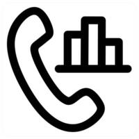 Call Statsitics icon concept in black color vector