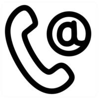 Email Call icon concept in black color vector