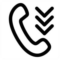Calling and phone in black color vector