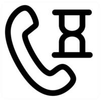 Call Time icon concept in black color vector