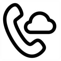 Cloud Call icon concept in black color vector
