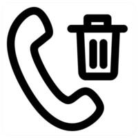 Trash Call icon concept in black color vector