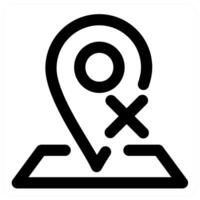 Wrong Location and remove icon concept in black color vector