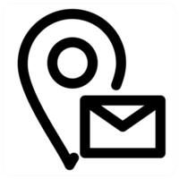 Message Location and pin icon concept in black color vector