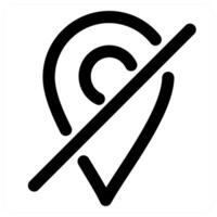 Wrong Location and wrong icon concept in black color vector