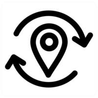 Refresh Location and sync icon concept in black color vector