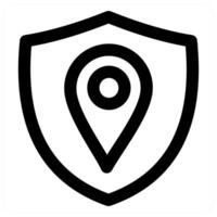Location Security icon concept in black color vector