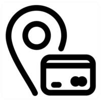 Card Location icon concept in black color vector