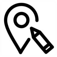 Edit Location icon concept in black color vector