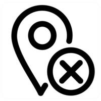 Remove Location icon concept in black color vector