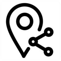 Share Location icon concept in black color vector