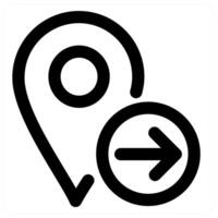 Send Location icon concept in black color vector