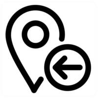 Receive Location icon concept in black color vector