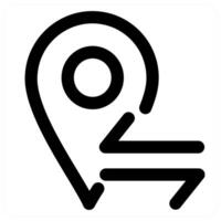 Location Sync and refresh icon concept in black color vector