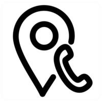 Call Location and call icon concept in black color vector
