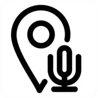 Voice Location icon concept in black color vector