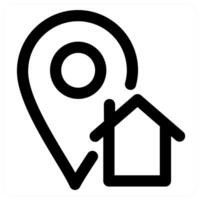Home Location icon concept in black color vector