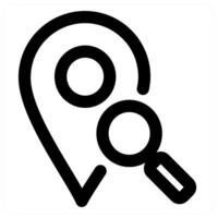 Search Location and search icon concept in black color vector