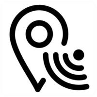 Wifi Location concept in black color vector