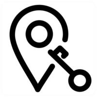 Key Location icon concept in black color vector