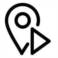 Location and navigate icon concept in black color vector