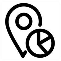 Location Statistics and analysis icon concept in black color vector