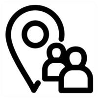 Location and access icon concept in black color vector