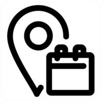 Calendar Location icon concept in black color vector