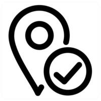 Approve Location icon in black color vector