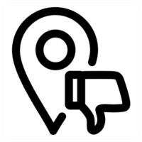 Dislike Location icon concept in black color vector
