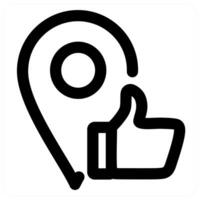 Like Location icon concept in black color vector