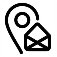 Message Location and location icon concept in black color vector