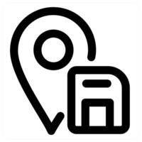Location and map concept icon in black color vector