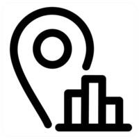 Location Statistics and data icon concept in black color vector