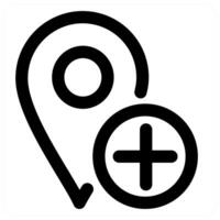 Add Location icon concept in black color vector