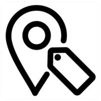 Tag Location icon concept in black color vector