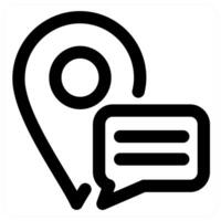 Message Location and message icon concept in black color vector