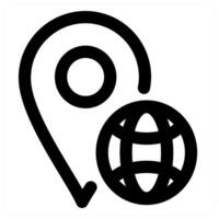 Global Location and global icon concept in black color vector