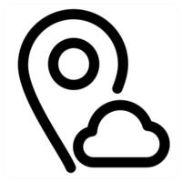 Cloud Location icon concept in black color vector