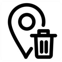 Trash Location icon concept in black color vector