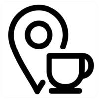 Location and navigation icon in black color vector