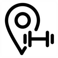Gym Location icon concept in black color vector
