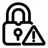 Alert Lock icon concept in black color vector