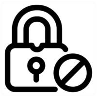 Lock Prohibited icon concept in black color vector