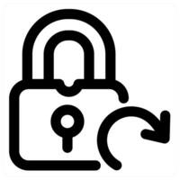 Refresh Lock icon concept in black color vector