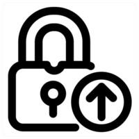 Lock Upload and lock icon concept in black color vector