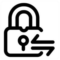 Lock Sync icon in black color vector